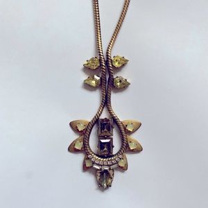 Stella & Dot pendant necklace. Gold with yellow stones.